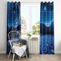 New Zealand Matariki Window Curtain Taniko Aramoana With Koru Galaxy Sky Night