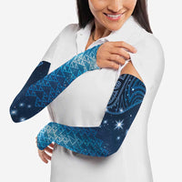New Zealand Matariki Arm Sleeves Taniko Aramoana With Maori Galaxy Sky Night - Polynesian Pride
