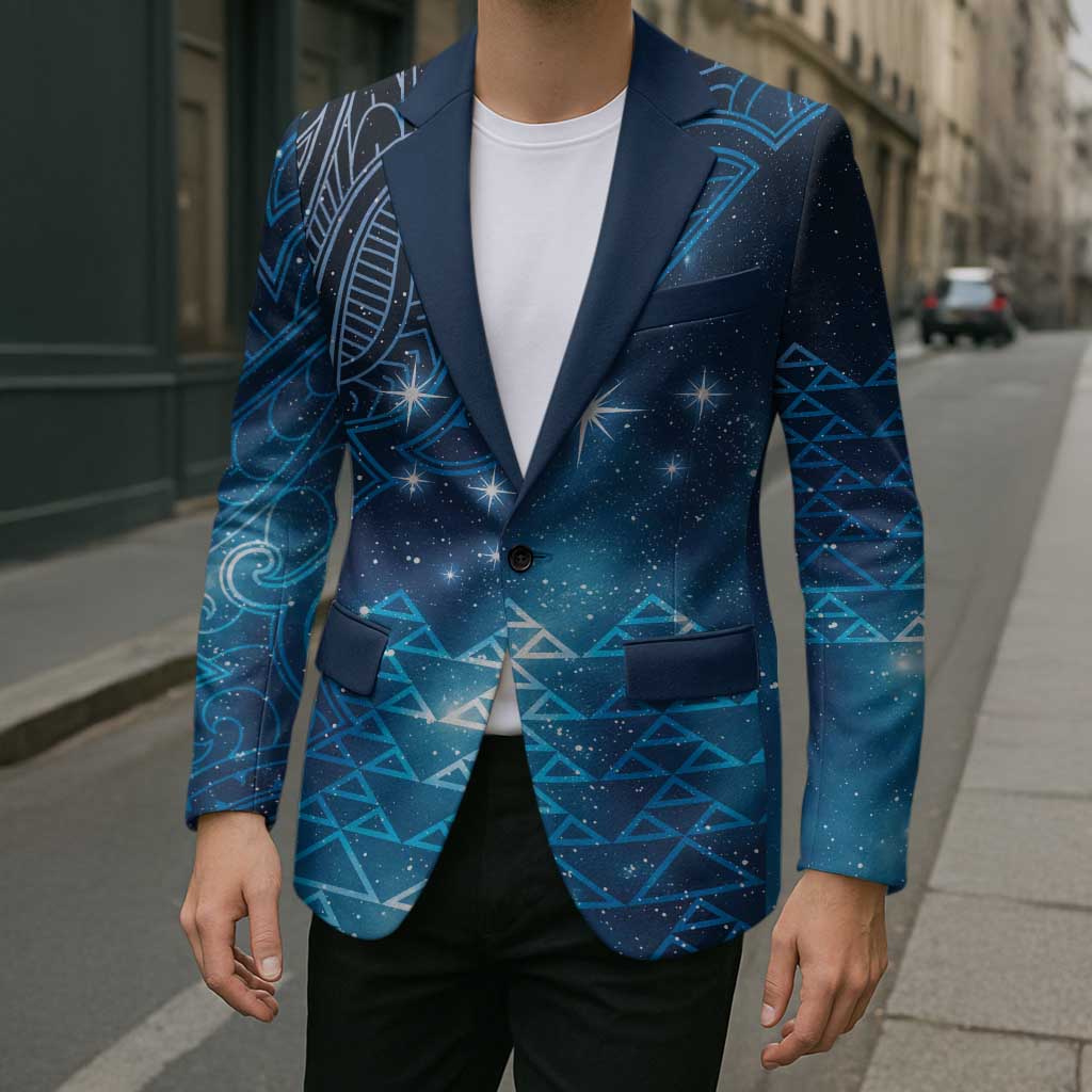 New Zealand Matariki Blazer Taniko Aramoana With Maori Galaxy Sky Night - Polynesian Pride