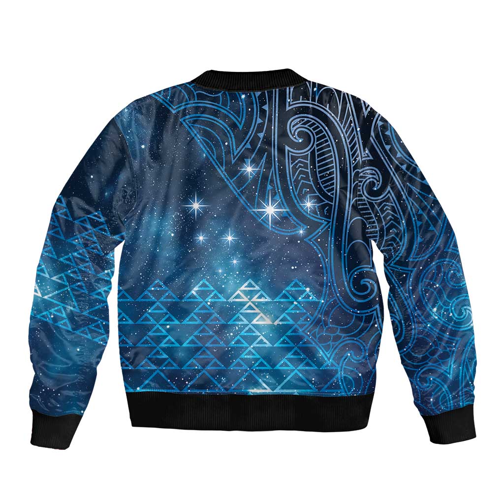 New Zealand Matariki Bomber Jacket Taniko Aramoana With Maori Galaxy Sky Night