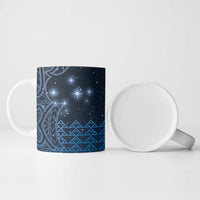 New Zealand Matariki Ceramic Mug Taniko Aramoana With Maori Galaxy Sky Night - Polynesian Pride