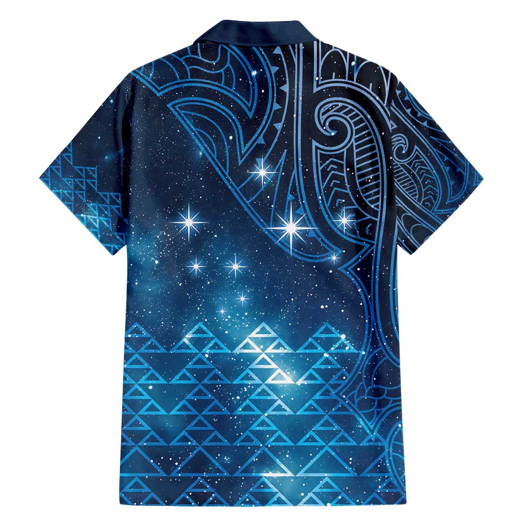 New Zealand Matariki Family Matching Long Sleeve Bodycon Dress and Hawaiian Shirt Taniko Aramoana With Maori Galaxy Sky Night
