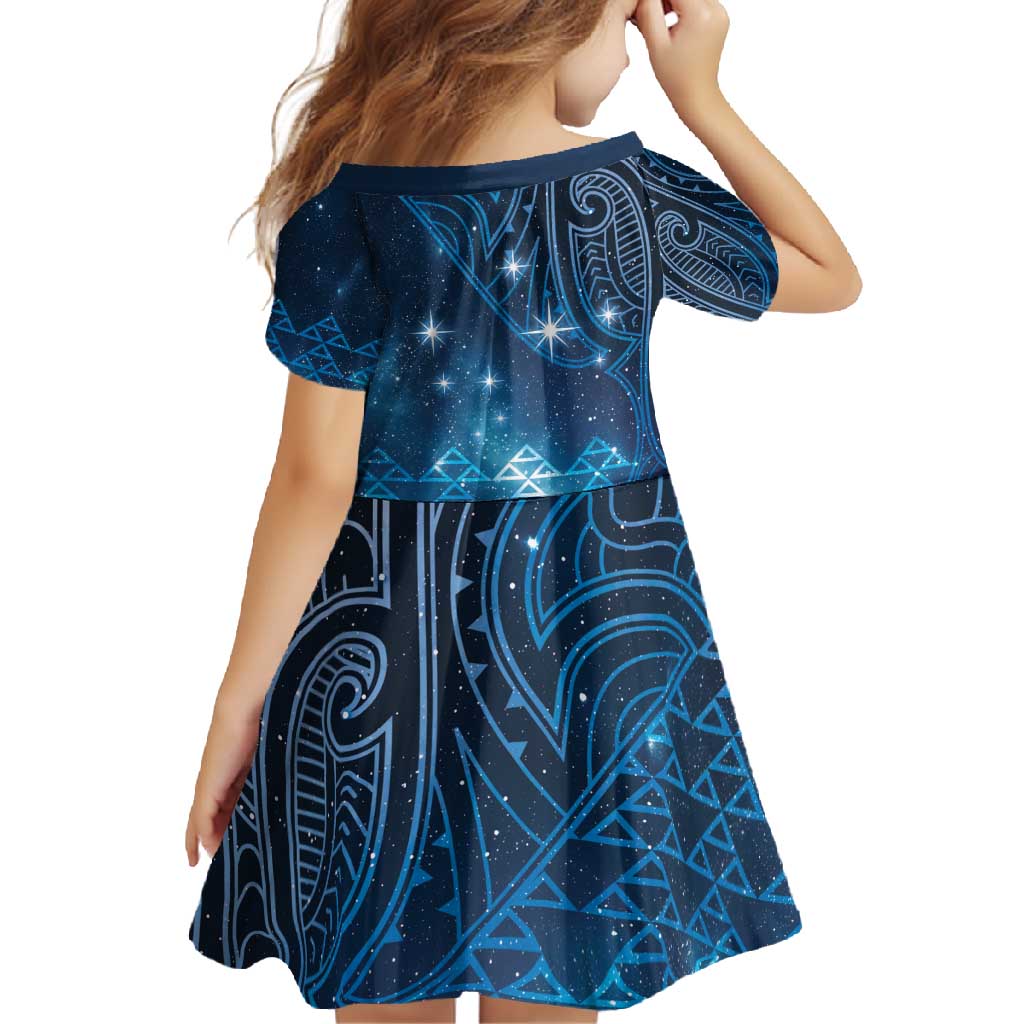 New Zealand Matariki Family Matching Mermaid Dress and Hawaiian Shirt Taniko Aramoana With Maori Galaxy Sky Night