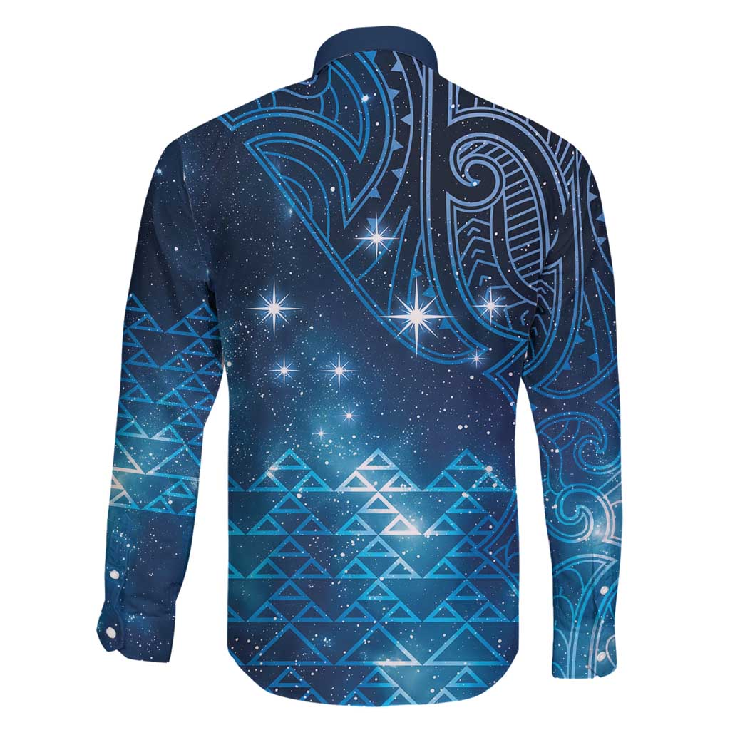 New Zealand Matariki Family Matching Puletasi and Hawaiian Shirt Taniko Aramoana With Maori Galaxy Sky Night