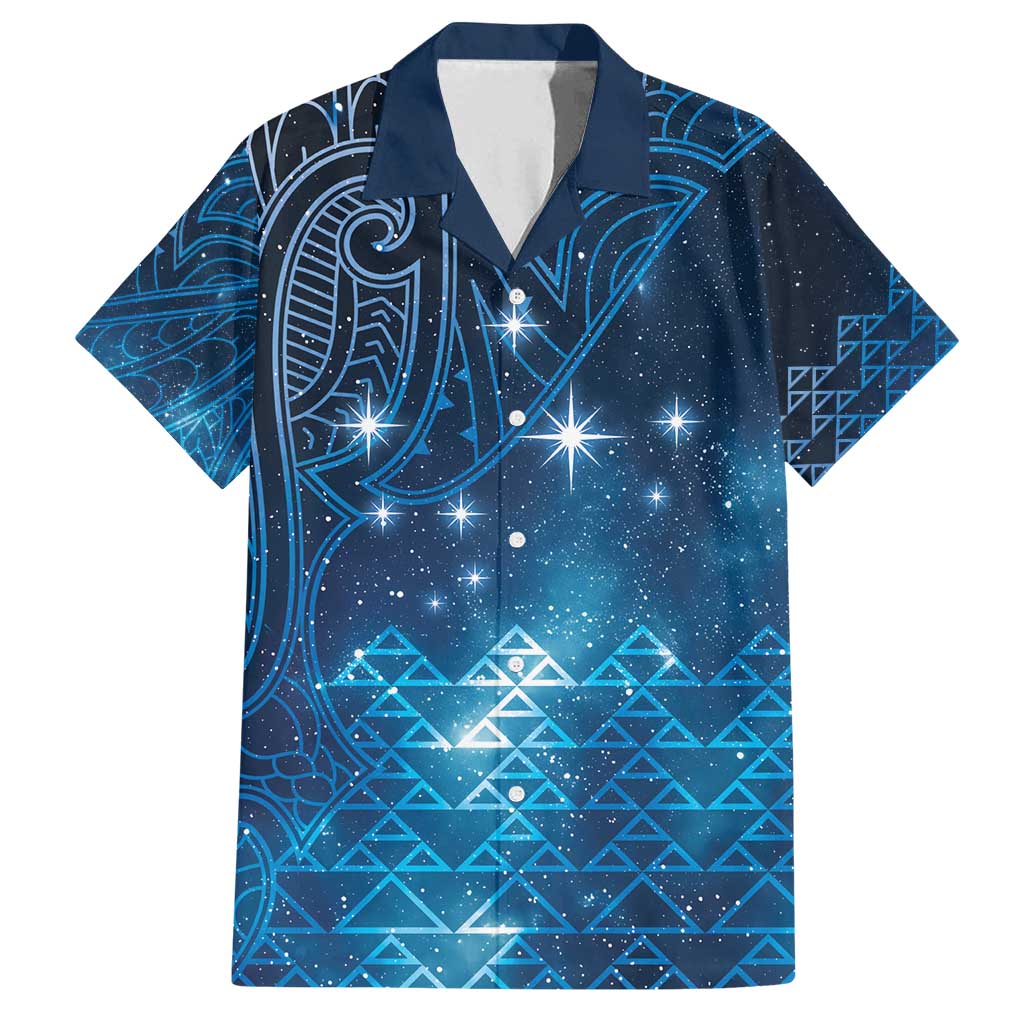 New Zealand Matariki Family Matching Summer Maxi Dress and Hawaiian Shirt Taniko Aramoana With Maori Galaxy Sky Night