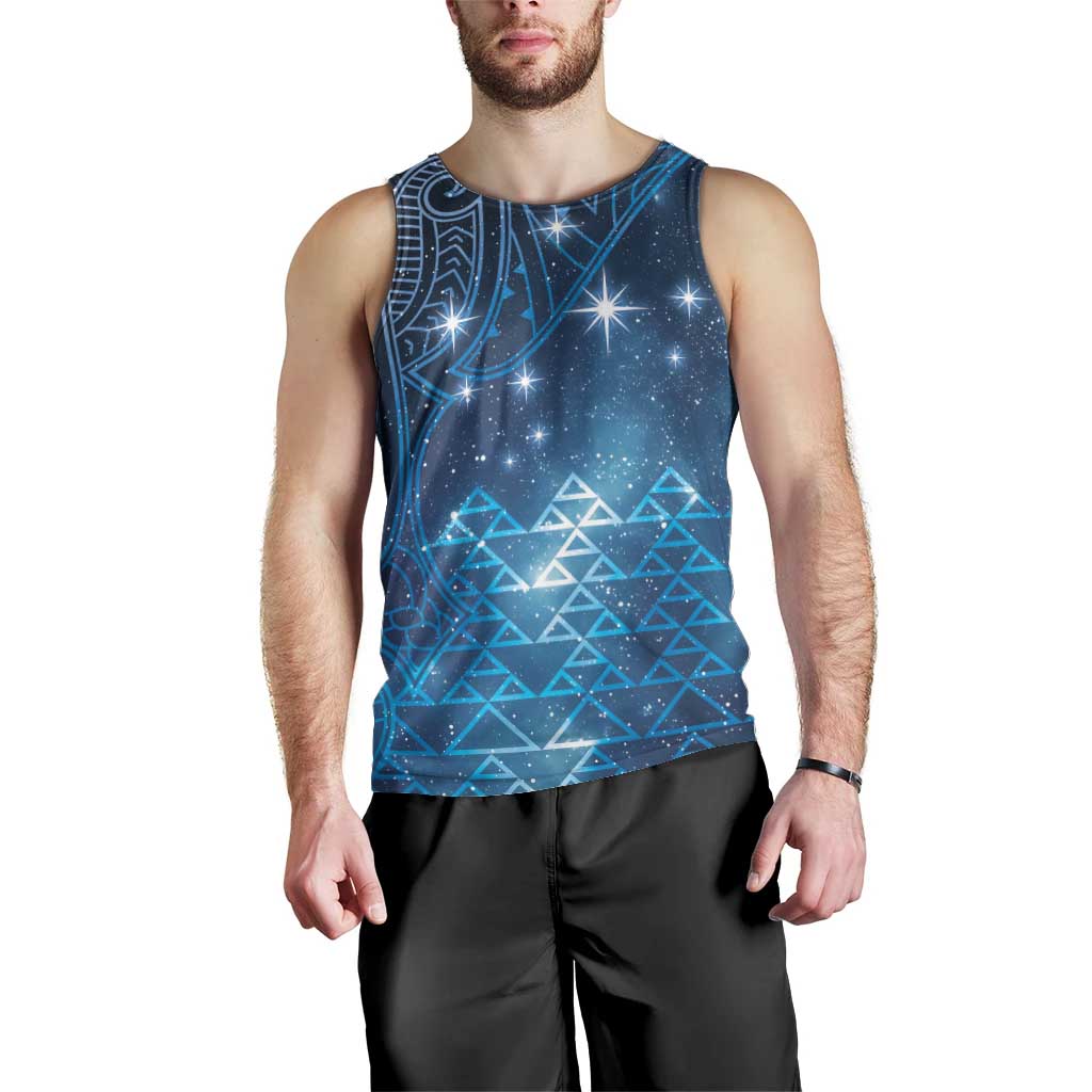 New Zealand Matariki Men Tank Top Taniko Aramoana With Maori Galaxy Sky Night