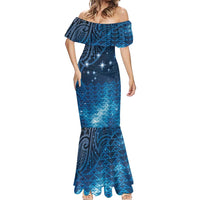 New Zealand Matariki Mermaid Dress Taniko Aramoana With Maori Galaxy Sky Night