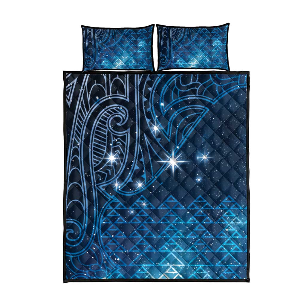 New Zealand Matariki Quilt Bed Set Taniko Aramoana With Maori Galaxy Sky Night