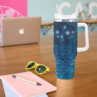 New Zealand Matariki Tumbler With Handle Taniko Aramoana With Maori Galaxy Sky Night