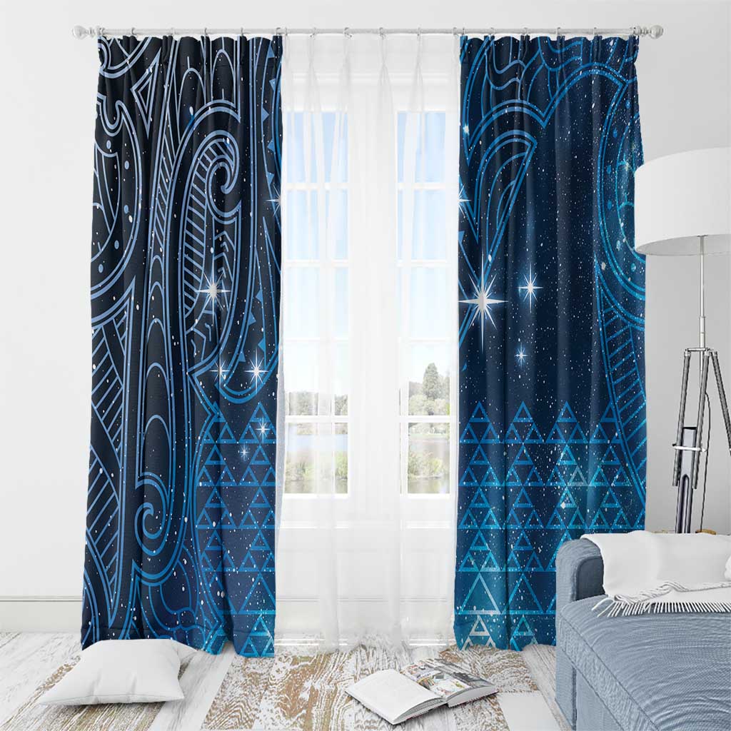 New Zealand Matariki Window Curtain Taniko Aramoana With Maori Galaxy Sky Night