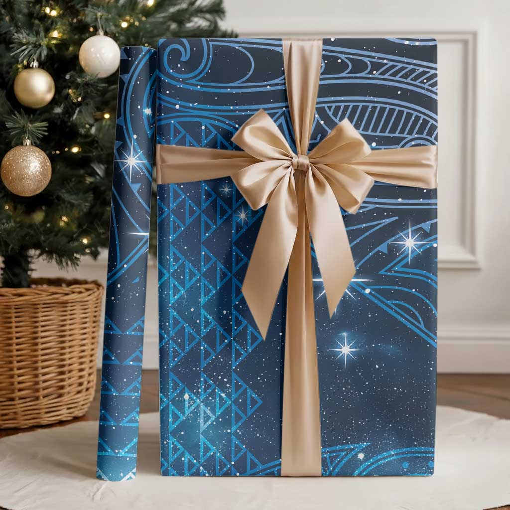 New Zealand Matariki Wrapping Paper Taniko Aramoana With Maori Galaxy Sky Night - Polynesian Pride