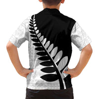 New Zealand Silver Fern Niho Taniwha Family Matching Long Sleeve Bodycon Dress and Hawaiian Shirt LT9 - Polynesian Pride