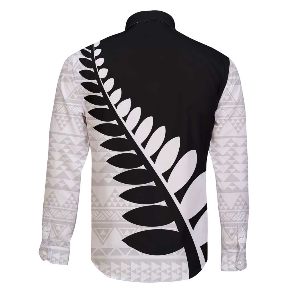New Zealand Silver Fern Niho Taniwha Family Matching Long Sleeve Bodycon Dress and Hawaiian Shirt LT9 - Polynesian Pride