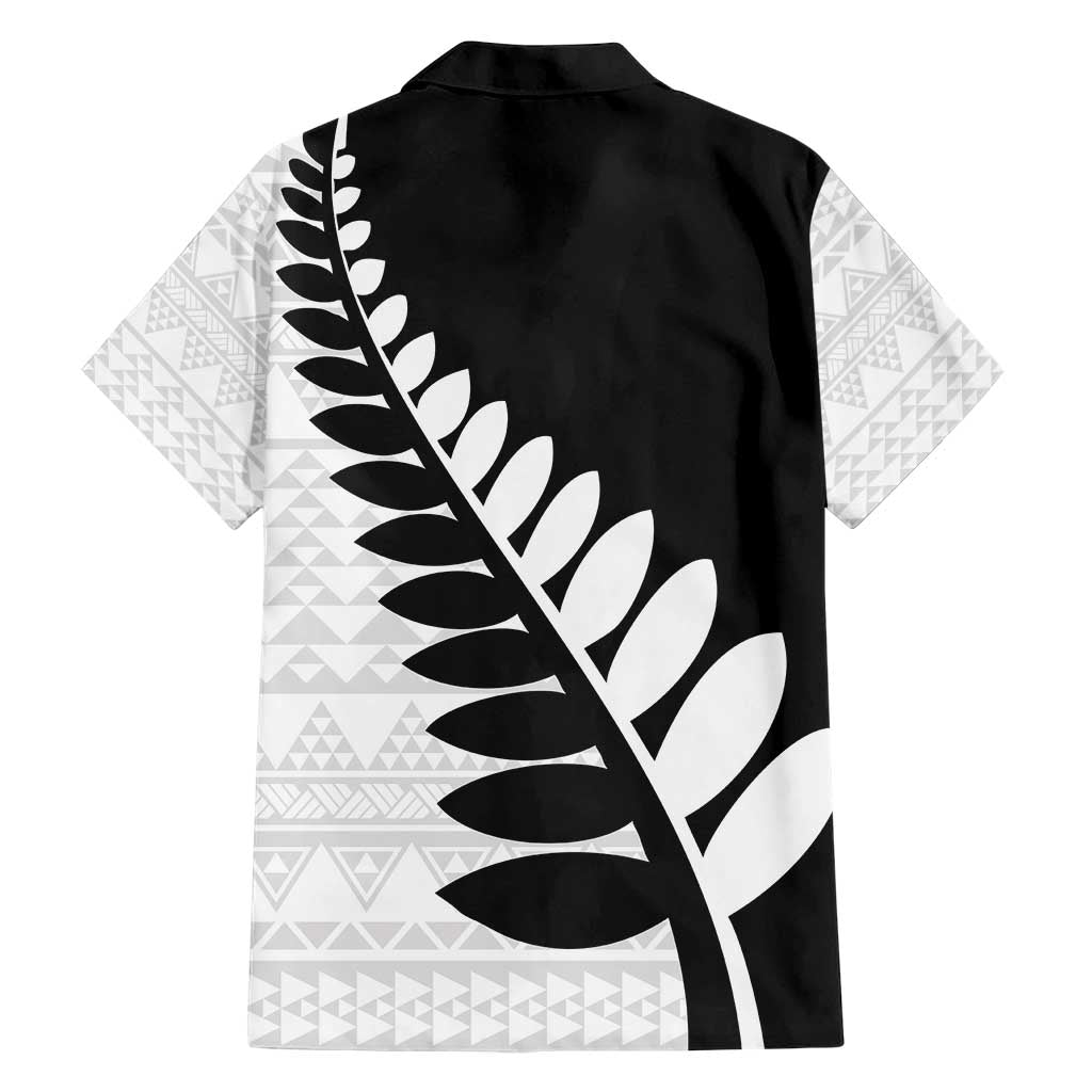 New Zealand Silver Fern Niho Taniwha Family Matching Short Sleeve Bodycon Dress and Hawaiian Shirt LT9 - Polynesian Pride