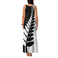 New Zealand Silver Fern Niho Taniwha Family Matching Tank Maxi Dress and Hawaiian Shirt