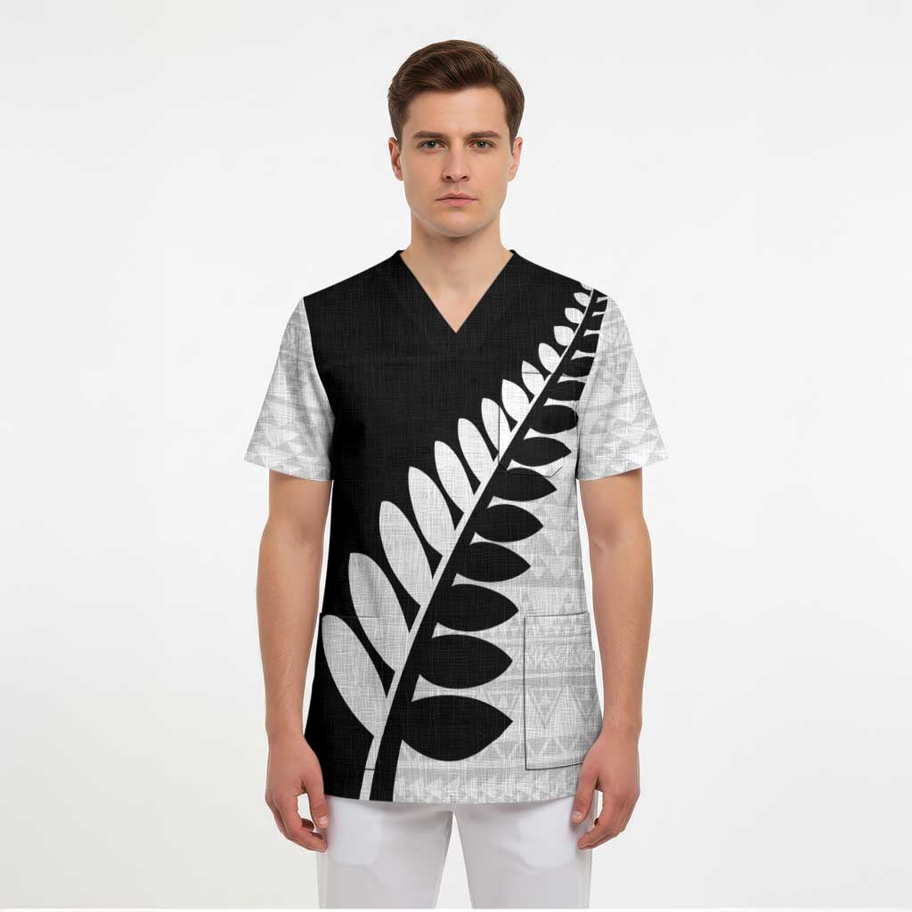 New Zealand Silver Fern Niho Taniwha Scrub Top - Polynesian Pride