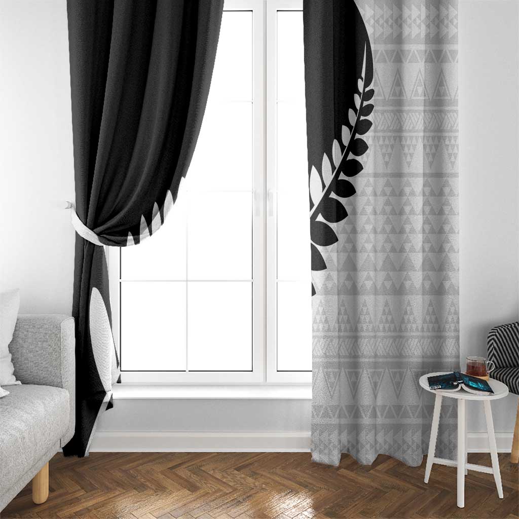 New Zealand Silver Fern Niho Taniwha Window Curtain