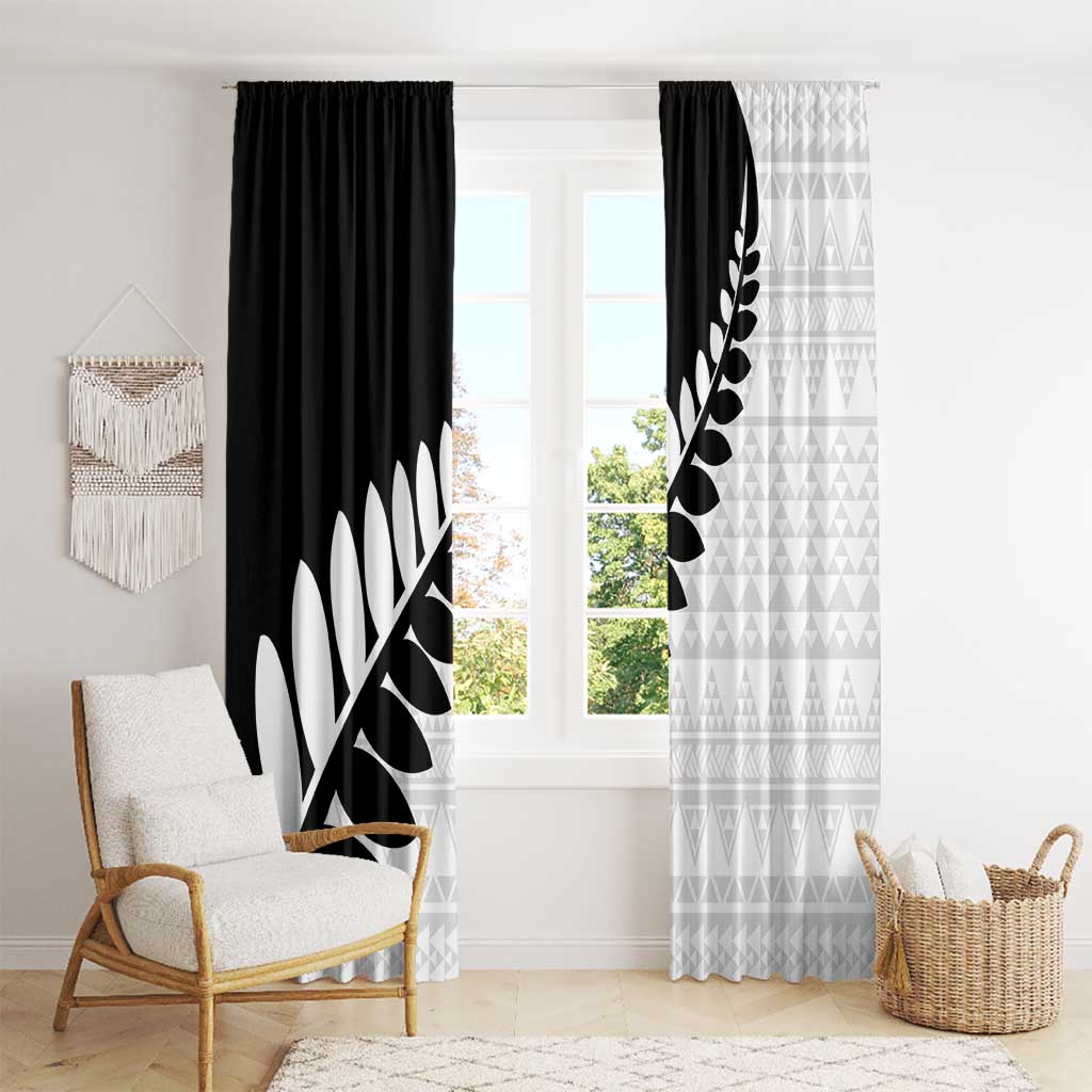 New Zealand Silver Fern Niho Taniwha Window Curtain