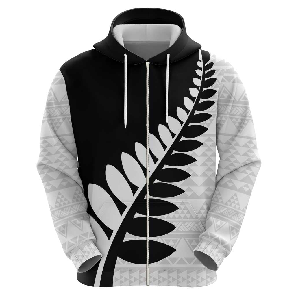 New Zealand Silver Fern Niho Taniwha Zip Hoodie LT9 - Polynesian Pride