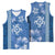 Blue Hibiscus Turle Basketball Jersey Hawaiian Style Tribal Tapa Pattern - Polynesian Pride