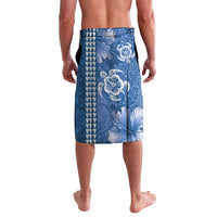 Blue Hibiscus Turle Lavalava Hawaiian Style Tribal Tapa Pattern