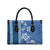 Blue Hibiscus Turle Leather Bag Hawaiian Style Tribal Tapa Pattern - Polynesian Pride