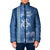 Blue Hibiscus Turle Padded Jacket Hawaiian Style Tribal Tapa Pattern - Polynesian Pride