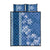 Blue Hibiscus Turle Quilt Bed Set Hawaiian Style Tribal Tapa Pattern
