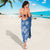 Blue Hibiscus Turle Sarong Hawaiian Style Tribal Tapa Pattern