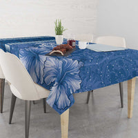 Blue Hibiscus Turle Tablecloth Hawaiian Style Tribal Tapa Pattern