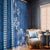 Blue Hibiscus Turle Window Curtain Hawaiian Style Tribal Tapa Pattern