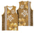 Gold Hibiscus Turle Basketball Jersey Hawaiian Style Tribal Tapa Pattern - Polynesian Pride