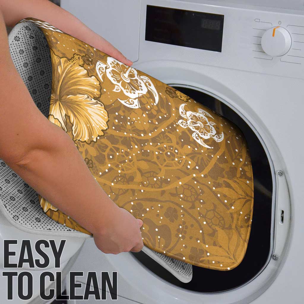 Gold Hibiscus Turle Bathroom Set Hawaiian Style Tribal Tapa Pattern - Polynesian Pride