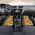Gold Hibiscus Turle Car Mats Hawaiian Style Tribal Tapa Pattern