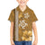 Gold Hibiscus Turle Family Matching Short Sleeve Bodycon Dress and Hawaiian Shirt Hawaiian Style Tribal Tapa Pattern