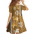 Gold Hibiscus Turle Family Matching Tank Maxi Dress and Hawaiian Shirt Hawaiian Style Tribal Tapa Pattern