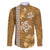 Gold Hibiscus Turle Family Matching Tank Maxi Dress and Hawaiian Shirt Hawaiian Style Tribal Tapa Pattern