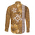 Gold Hibiscus Turle Family Matching Tank Maxi Dress and Hawaiian Shirt Hawaiian Style Tribal Tapa Pattern