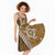Gold Hibiscus Turle Midi Dress Hawaiian Style Tribal Tapa Pattern - Polynesian Pride