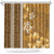 Gold Hibiscus Turle Shower Curtain Hawaiian Style Tribal Tapa Pattern