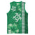 Green Hibiscus Turle Basketball Jersey Hawaiian Style Tribal Tapa Pattern - Polynesian Pride