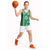 Green Hibiscus Turle Basketball Jersey Hawaiian Style Tribal Tapa Pattern - Polynesian Pride