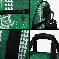Green Hibiscus Turtle Duffle Bag Hawaiian Style Tribal Tapa Pattern LT9 - Polynesian Pride