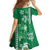 Green Hibiscus Turle Family Matching Long Sleeve Bodycon Dress and Hawaiian Shirt Hawaiian Style Tribal Tapa Pattern