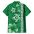 Green Hibiscus Turle Family Matching Long Sleeve Bodycon Dress and Hawaiian Shirt Hawaiian Style Tribal Tapa Pattern