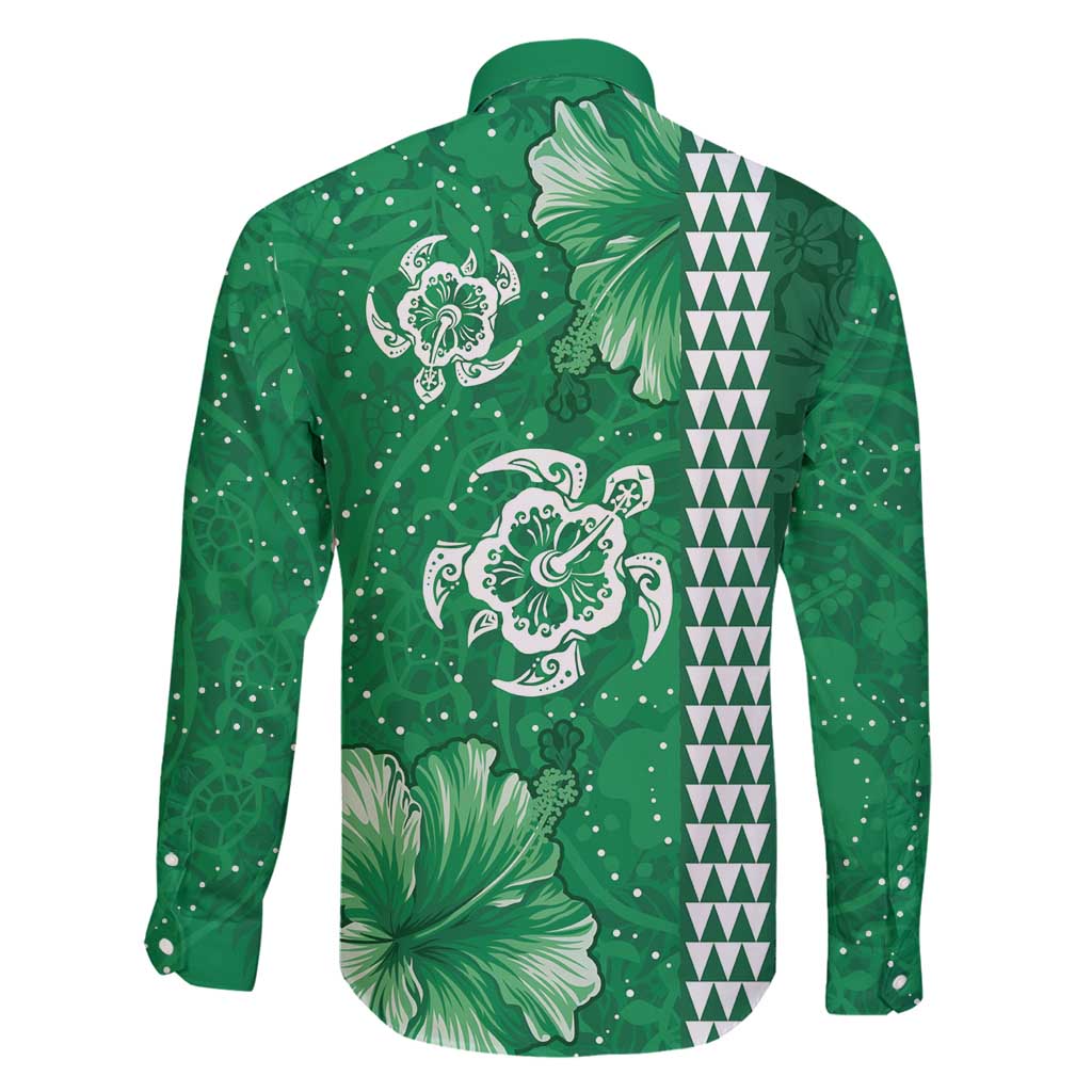 Green Hibiscus Turle Family Matching Puletasi and Hawaiian Shirt Hawaiian Style Tribal Tapa Pattern LT9 - Polynesian Pride