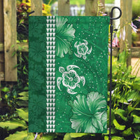 Green Hibiscus Turle Garden Flag Hawaiian Style Tribal Tapa Pattern