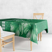 Green Hibiscus Turle Tablecloth Hawaiian Style Tribal Tapa Pattern