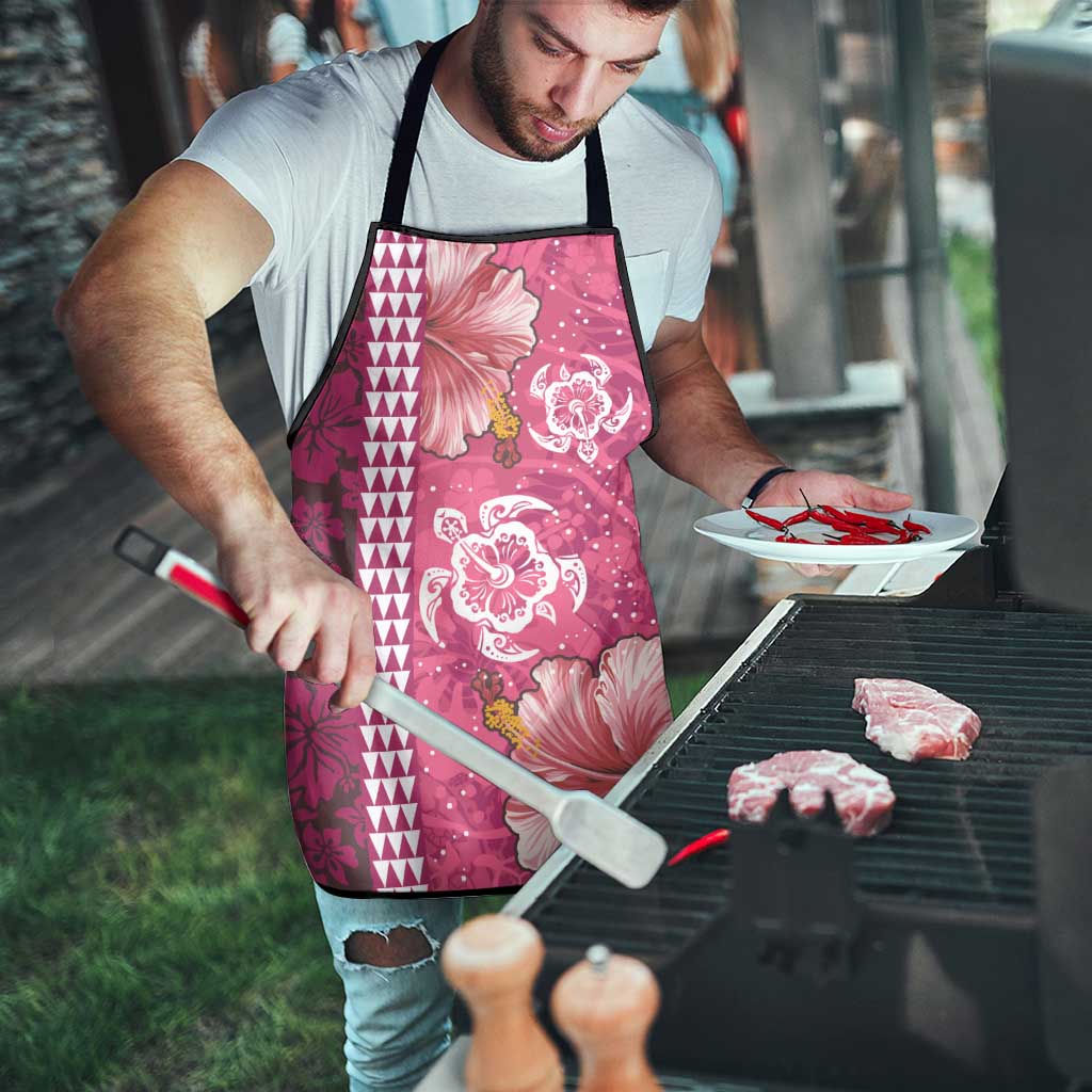 Pink Hibiscus Turle Apron Hawaiian Style Tribal Tapa Pattern - Polynesian Pride