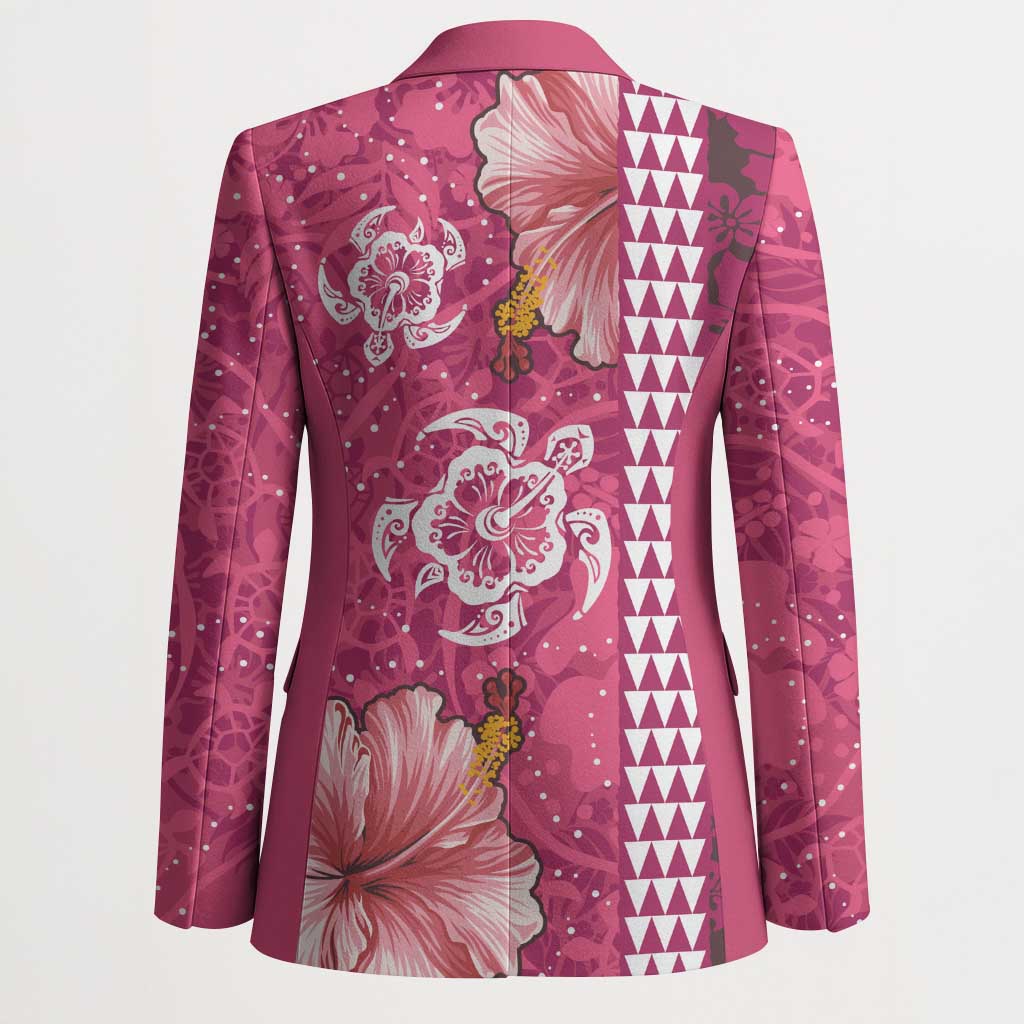 Pink Hibiscus Turle Blazer Hawaiian Style Tribal Tapa Pattern - Polynesian Pride